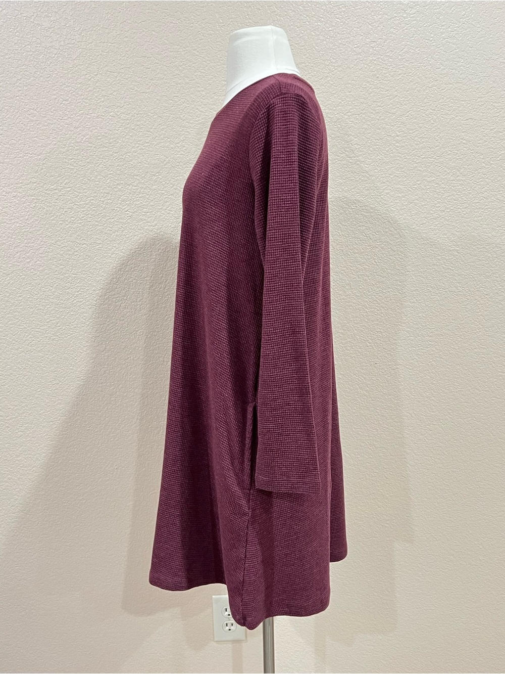 Toad&Co Maroon Waffle Knit Swing Dress Size Medium - Picture 7 of 12